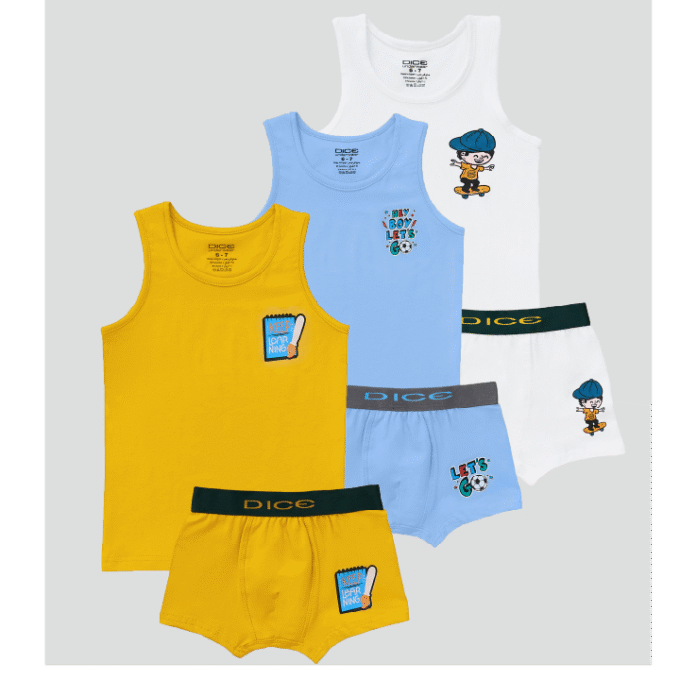 Printed Boys' Underwear Set (Top-bottom) Pack Of 3