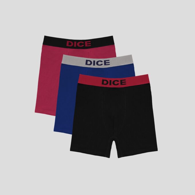 Plain long Boxer With Wide Elastic Pack Of 3